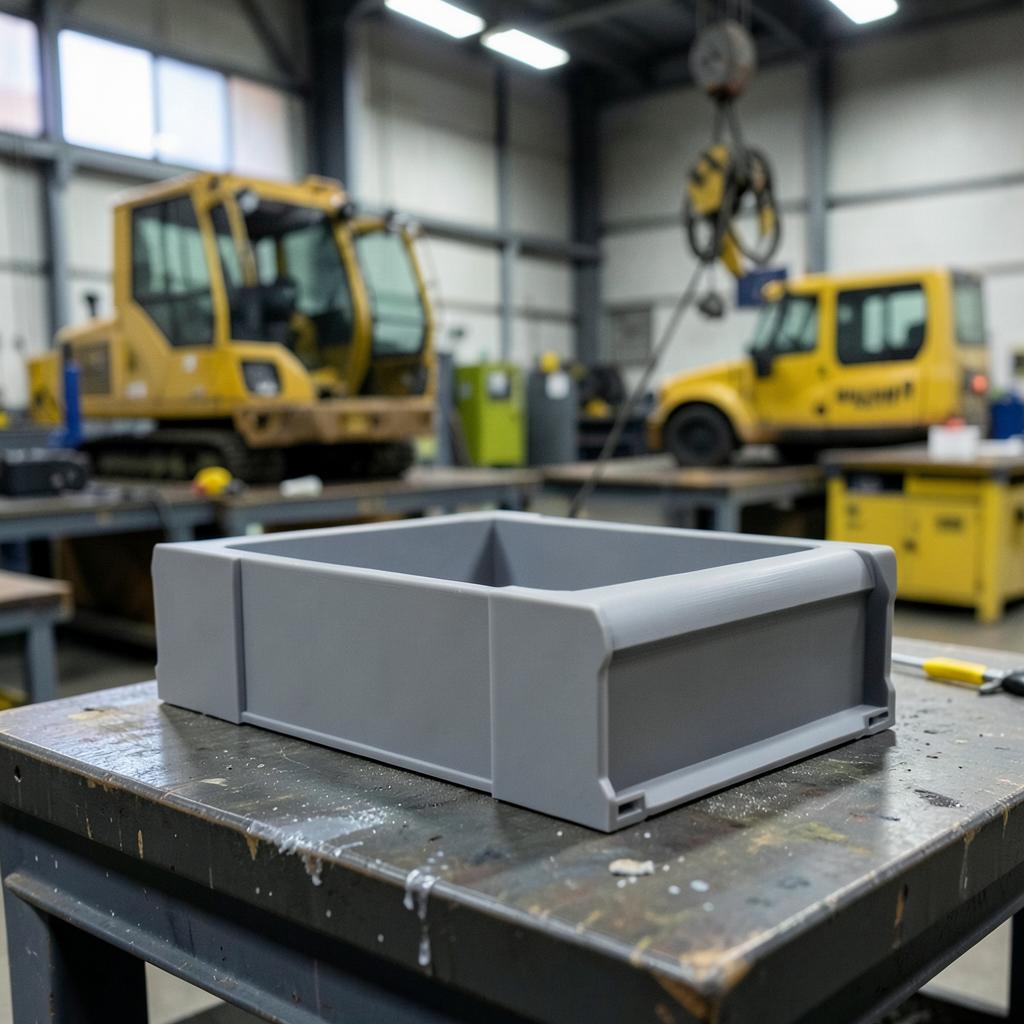 Large single-piece SLA 3D printed housing mockups for mining equipment
